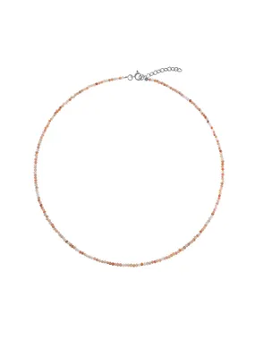 Orange Moonstone Beaded Necklace AJKNA001