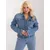 Women's blue plus size jacket