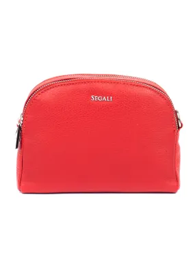 Women's leather crossbody handbag 12 Red