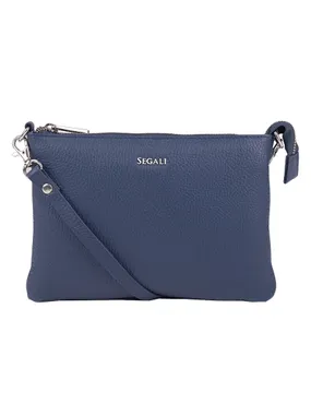 Women's leather crossbody bag A6B Blue