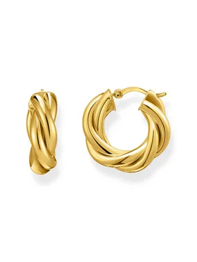 Thomas Sabo CR742-413-39 Bold - Gold-plated Hoop Earrings 20,0 mm Intertwined design Ladies