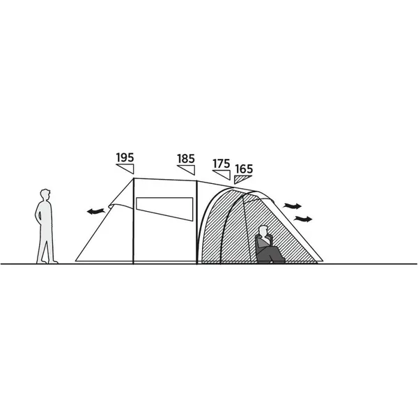 Tunnel tent Alicante 600 Twin Light Gray