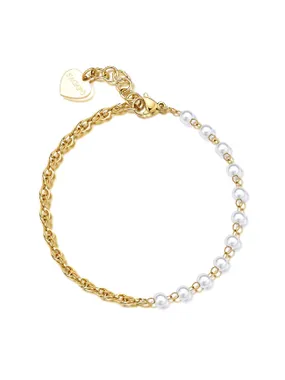Elegant Gold Plated Chunky Pearl Bracelet SHK68