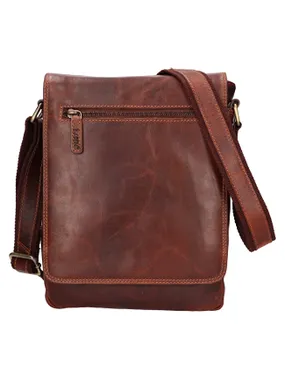 Men's leather crossbody bag LG-655 BRN