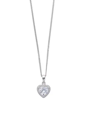 Cherish Silver Heart Necklace 61283 (Chain, Pendant)