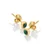 Jac Jossa Soul DE757 delicate gold-plated diamond and malachite earrings