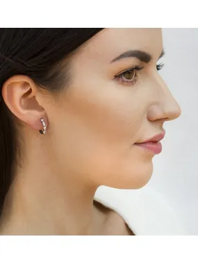 Gentle silver earrings with clear zircons AGUC2714