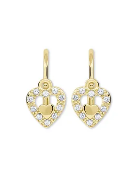 Girls' heart earrings made of gold 239 001 00779