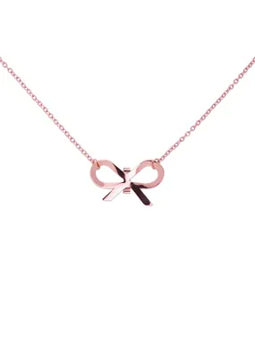 Elegant bronze necklace with a Rose Gold Manus bow