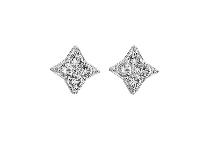 Sterling Silver Earrings with Diamonds and Topazes DE747