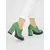 Green women's high heel shoes