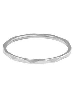 Minimalist steel ring with a fine Silver pattern