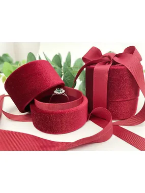Red gift box for ring with ribbon LTR-3/P/A7
