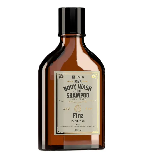 Men Whisky Body Wash and Hair and Beard Shampoo 3in1 Fire 330ml