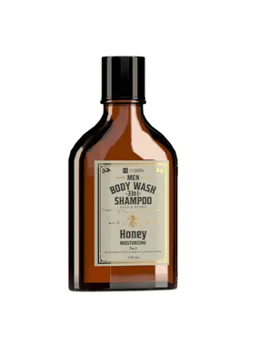 Men Whisky Body Wash and Shampoo for Hair and Beard 3in1 Honey 330ml