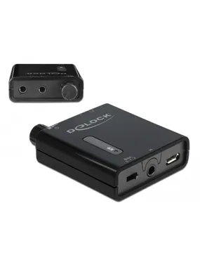 Portable stereo headphone amplifier with two outputs and bass boost