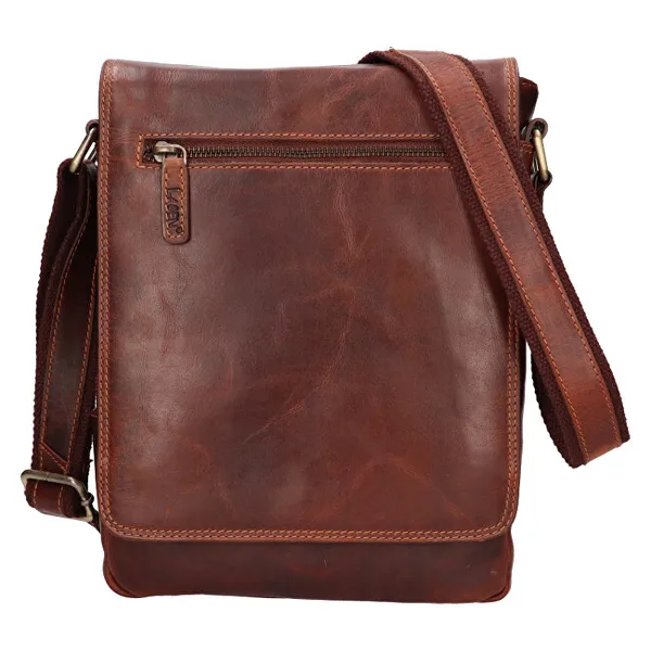 Men's leather crossbody bag LG-655 BRN