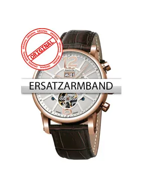 Perigaum Replacement Strap Leather P-1111 Brown Rose Clasp 24 mm