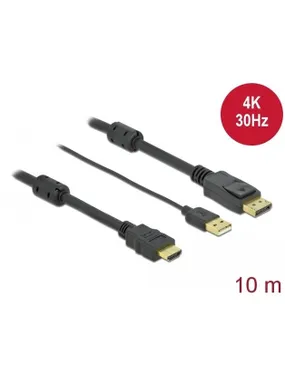 Cable HDMI(M)-Displayport (M)4K 10M USB A(M) black 85968