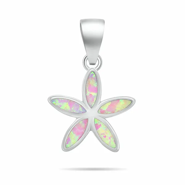 Floral Silver Jewelry Set With Synthetic Opals Set288wp