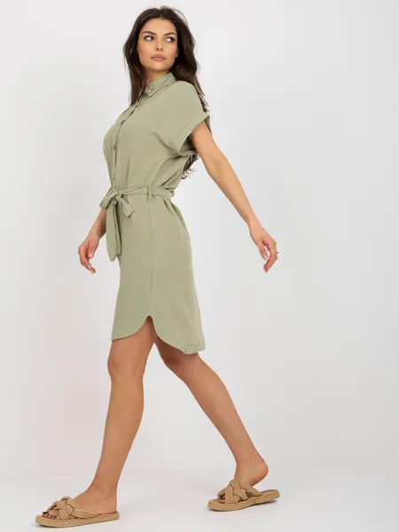 Light green shirtdress with linen from RUE PARIS.