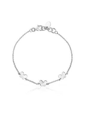 Charming silver bracelet with bow ties 1003875500