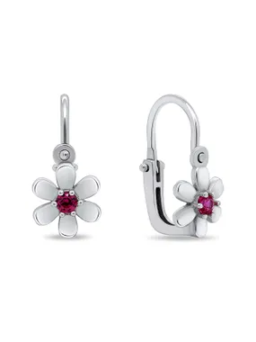 Design girl's silver earrings Flowers EA194W