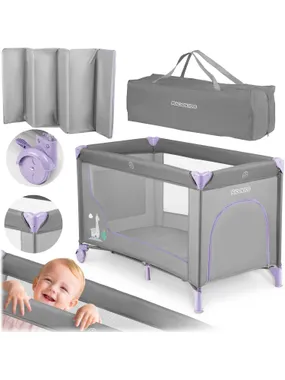Tourist cot 125 x 65 x 78 cm RK-240 gray-lavende