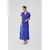 S364 Maxi dress with short sleeves - blue