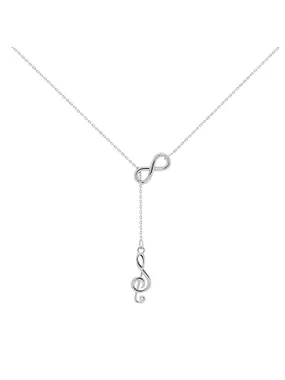 Timeless silver necklace Treble clef NCL25W