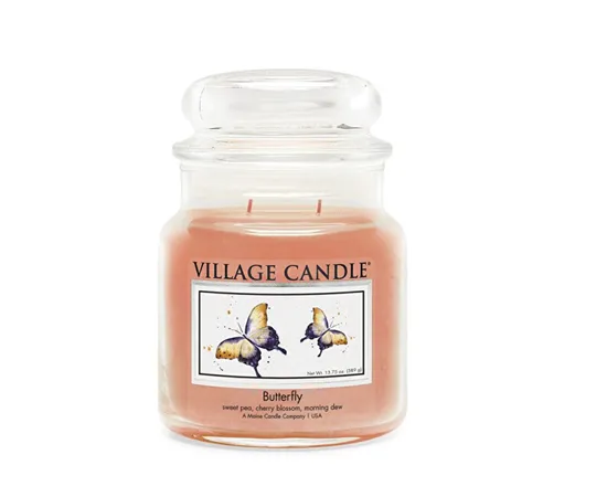 Butterfly scented candle in glass 389 g