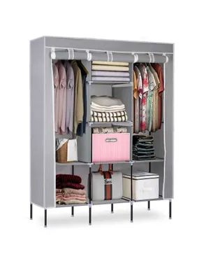 Textile wardrobe Massido - gray