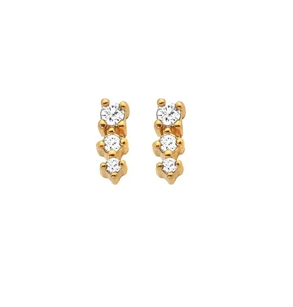 Jac Jossa Hope DE758 elegant gold-plated diamond and topaz earrings