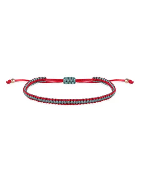 Colored cord bracelet grey/red