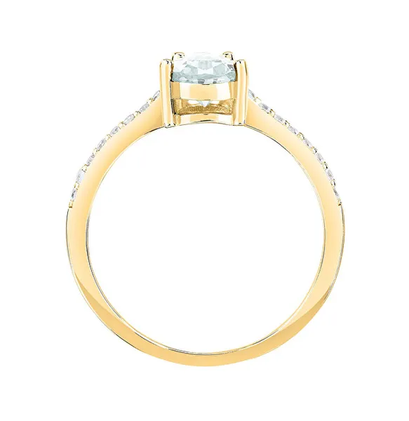 Elegant gold-plated ring with zircons Tesori SAIW2100