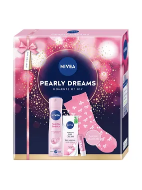 Pearly Dreams set antiperspirant spray 150ml + nourishing day cream SPF15 50ml + caring lipstick 4.8g + socks