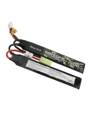 Gens ace 25C 1300mAh 2S1P 7.4V Saddle Airsoft Gun Lipo Battery with mini Tamiya Plug