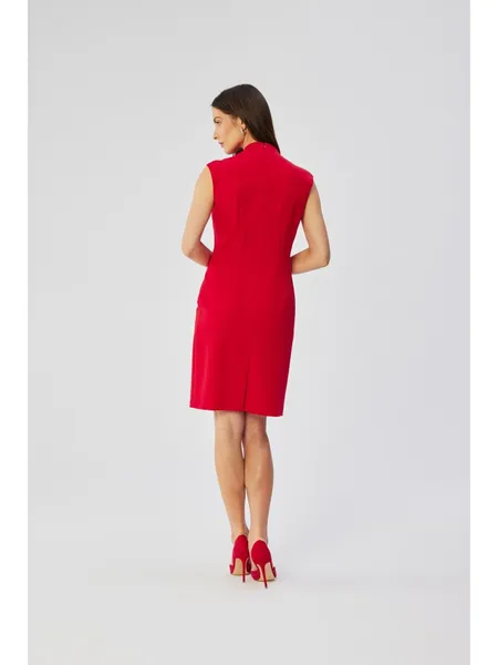 S360 Dress with a subtle neckline and overlap - red