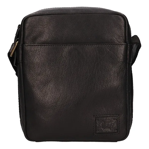 Men's leather crossbody bag 290602 BLK