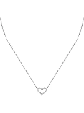 Romantic Silver Heart Necklace Silver LPS10AWV13
