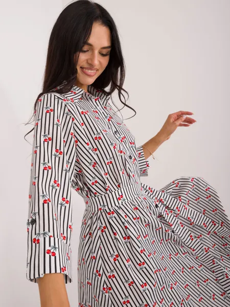 Women's white and black shirt dress