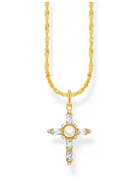 Thomas Sabo KE2296-445-14-L45V Gold-plated Necklace With Cross Pendant Romance Ladies