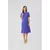 S361 Dress with decorative pleats on the side - purple