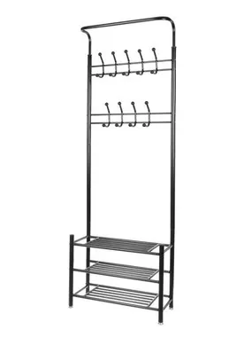 Clothes hanger - stand with shoe shelf 15744