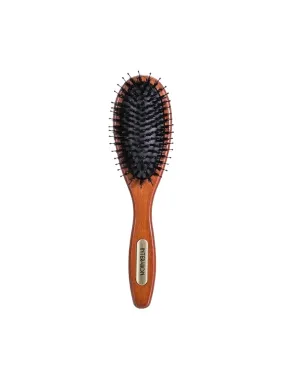 Wooden brush with natural bristles and nylon pins