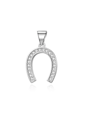 Beautiful Silver Horseshoe Good Luck Pendant AGH769