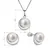 Charming Silver Jewelry Set with Genuine Pearls 29053.1B (Earrings, Chain, Pendant)