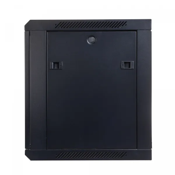Wall mount cabinet 19 9U 501/600/450mm, glass door, black (RAL 9004)