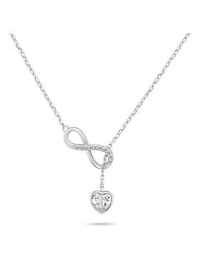 Charming silver necklace with zircons NCL123W