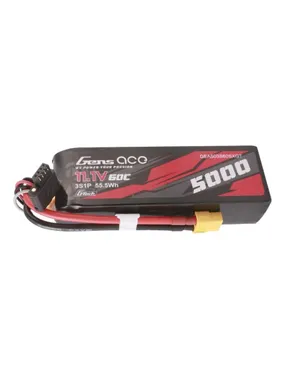 Gens ace G-Tech 5000mAh 11.1V 60C 3S1P Short-Size Lipo With XT60 Plug